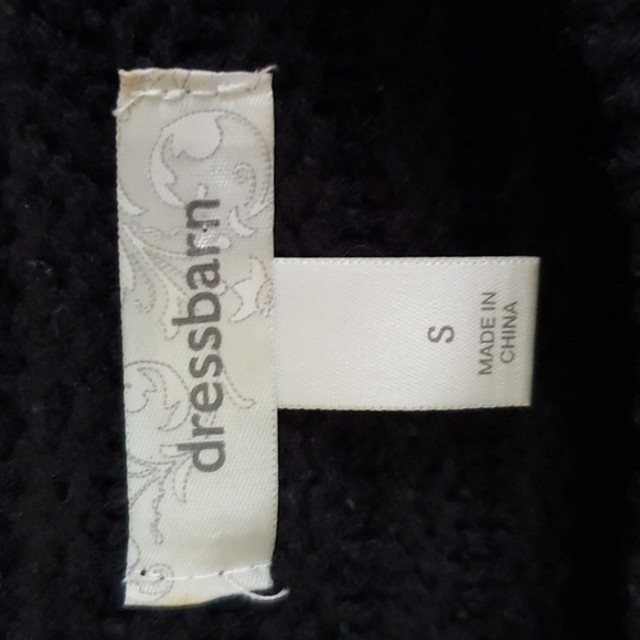 Dressbarn lightweight longline sweater, scoop neck, black white, women's size sm - Picture 4 of 7